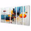 Ensemble de 5 décorations murales abstraites à coucher orange déconstruit-1563563809