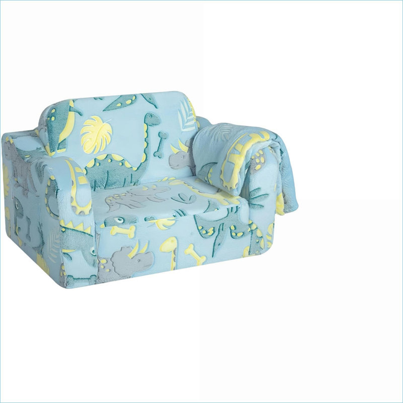Kids Sofas | Modular Fold Out Foam Play Couch for Toddler Playroom &amp; Bedroom | Fabric | Navy Blue