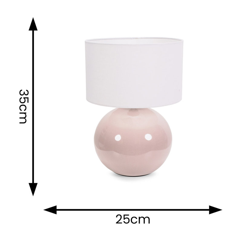 Motes Ceramic Table Lamp, White, Cream, No