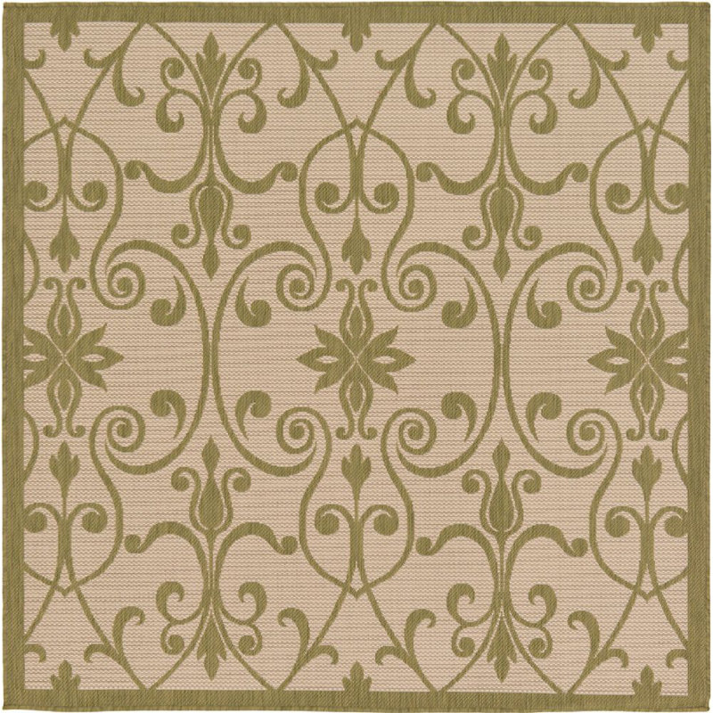 Tapis de véranda d'extérieur couleur herbe, Carré 6 pi