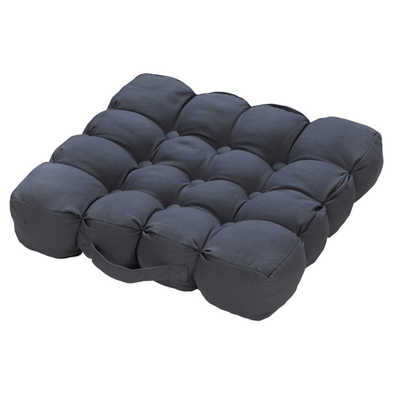 Firm Support Quilted Hand Made Seat Cushion, Grey
