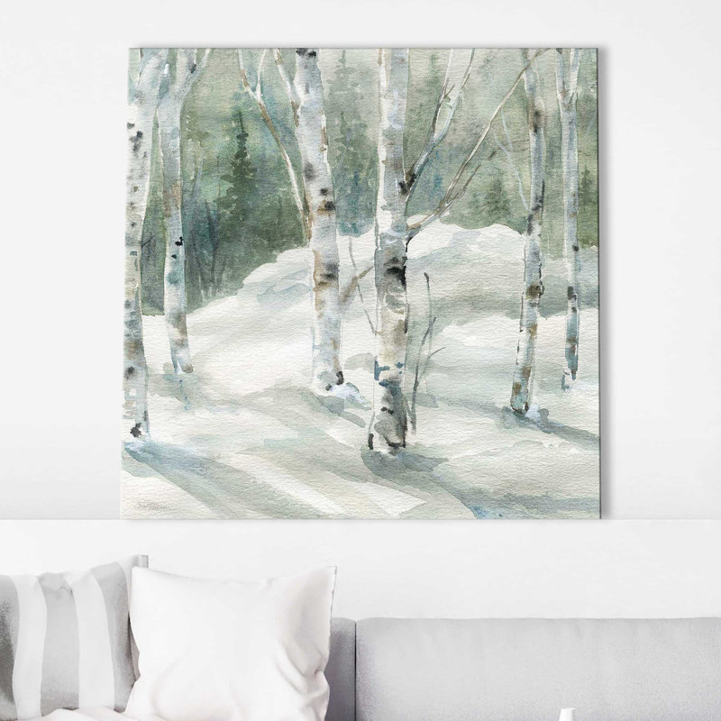 «Winter Wonderland II» par Carol Robinson - Peinture, H 18 po x l 18 po x P 1 po, Toile tendue