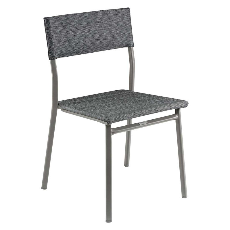 Patio Dining Side Chair, Grey/Brown/Blue, Titanium