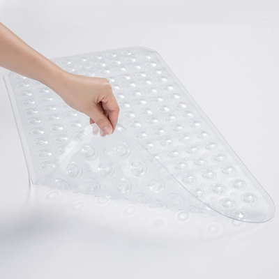 Bath Tub Mat, Medium Size 27.6 x 15 Inches Non-Slip Shower Mats with Suction Cups and Drain Holes