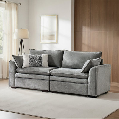 Wolff Modern 86" 2-Piece Oversized Loveseat Sofa with Double-Cushion