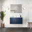 Meuble-lavabo bleu marine 36 po X 22 avec miroir à DEL - Option de rangement généreuse Méthode d'installation rapide Installation abondante entièrement assemblée rapidement-989862203