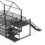 Lit superposé double en métal avec escalier de rangement, glissière, rails de sécurité, noir-1838132193