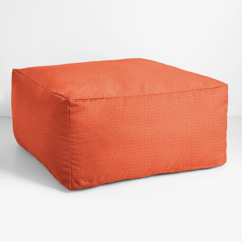 Repose-pieds d'extérieur rembourré avec coussin Sunbrella®, Orange