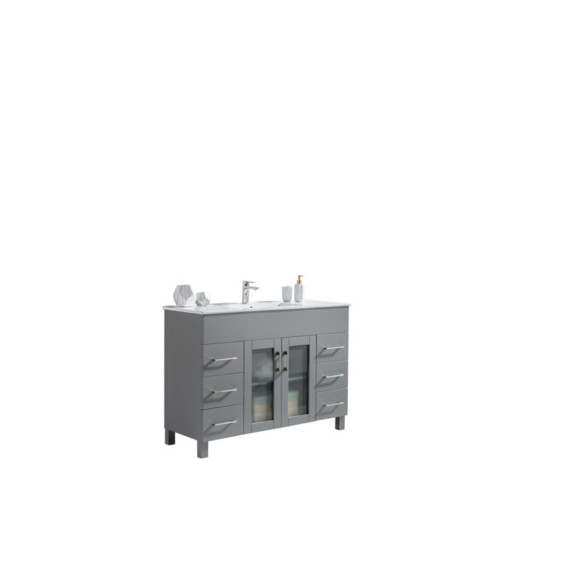 Ensemble de meuble-lavabo simple 47,64 ", gris
