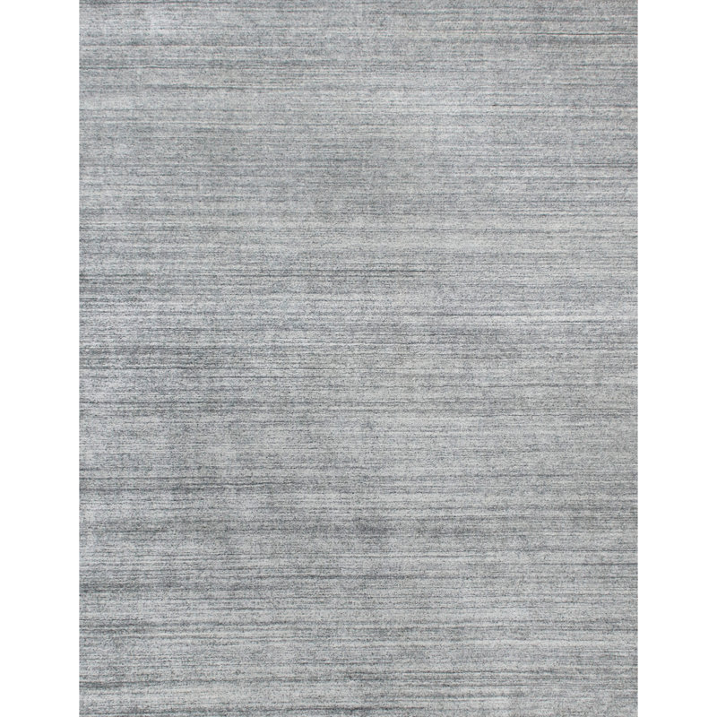Tapis argent noué à la main de haute qualité, Rectangle 2 pi x 3 pi