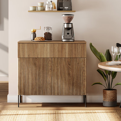 Buffet rustique en bois avec portes et tiroir Union 31,5 "Union Credenza pour cuisine, salle à manger Union