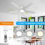 132cm 5 - Blade LED Ceiling Fan with Remote Control and Light Kit Included