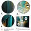 Abstrait géométrique noir et vert I - 3 pièces sur toile-87930015-87930016