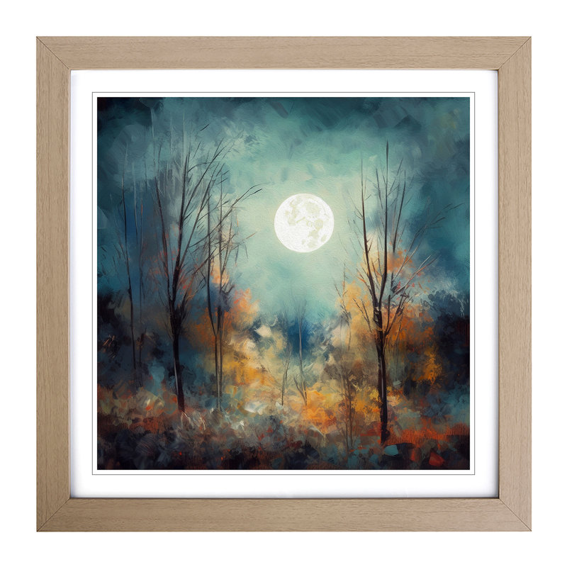 Moon Impressionism - Framed Print, Oak