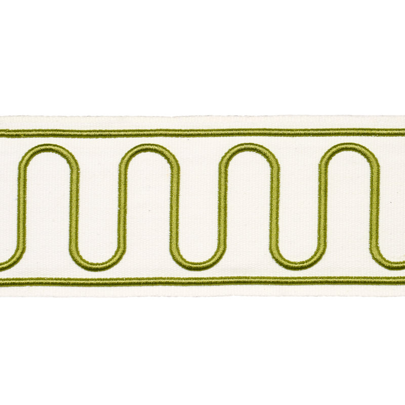 Schumacher X Paloma Contreras Royere Scroll Trim, Green