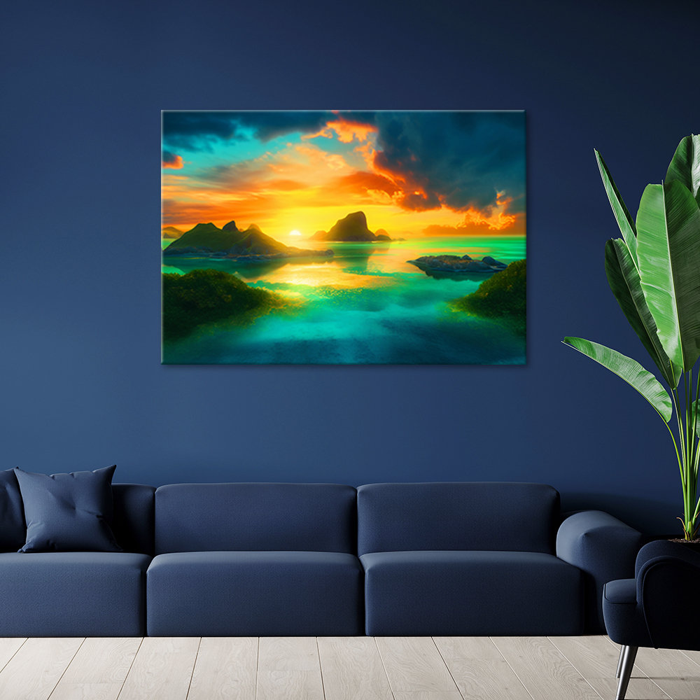 Leinwanddruck, Panorama einer tropischen Insel - Wrapped Canvas Print