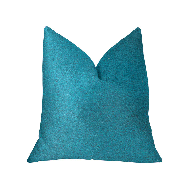 Aquamarine Velvet Turquoise Luxury Throw Pillow 22" x 22"