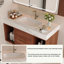 Meuble-lavabo suspendu de 100 cm (39,4 po) avec lavabo en céramique, fixé au mur, 2 tiroirs à fermeture amortie et comptoir en ardoise.