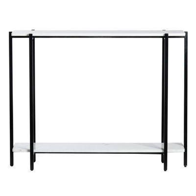 42 in. White Marble Accent_Console_Sofa Table