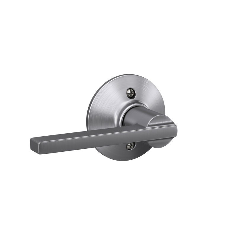 Latitude Non-Turning Lock Door Lever, Satin Chrome