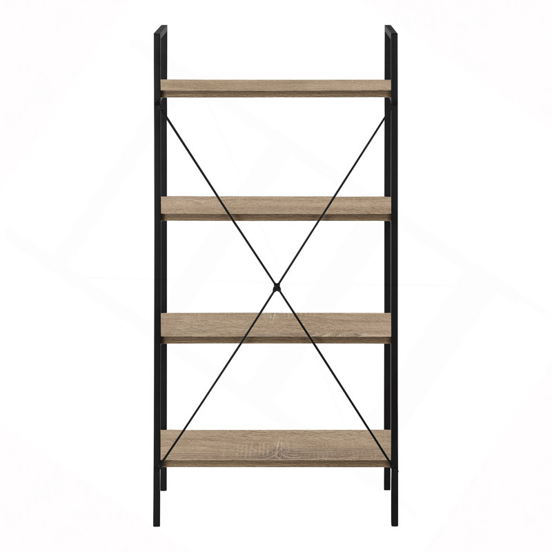 Bibliothèque, bibliothèque, 4 niveaux, 48 po, bureau, métal stratifié pour chambre à coucher, Taupe