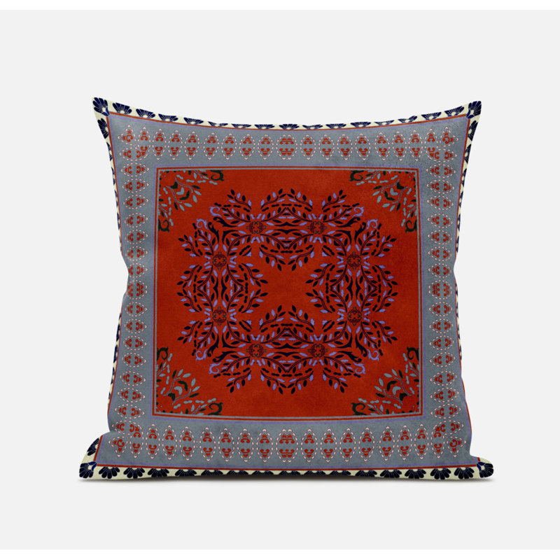 Geometric Reversible Throw Pillow, 18" x 18", Blue Green