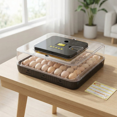 Incubateur automatique à 56 œufs avec auto-rotation, contrôle automatique de l'humidité, affichage numérique de la température et bougeoir