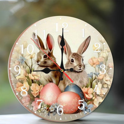 Horloge murale en bois 10 po, mouvement silencieux, à piles (piles AA non incluses), décor artistique, parfait pour les décorations