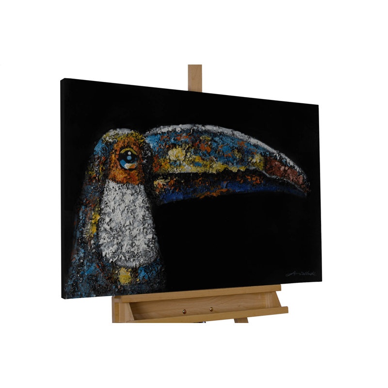 Hand -painted ornamental Toucan acrylic painting
