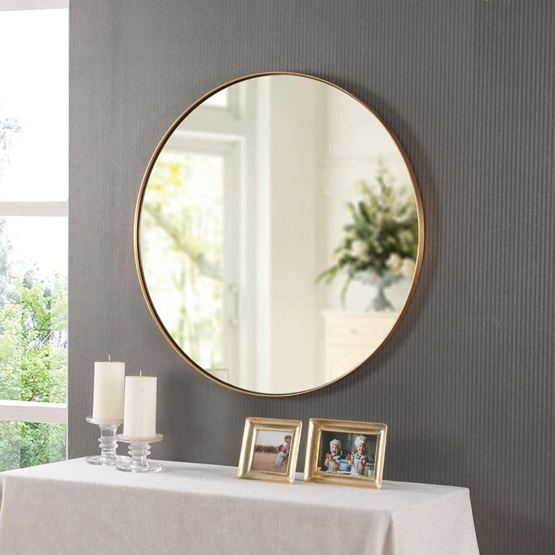 Alexei Flat Mirror, 50.50cm H x 50.50cm W x 4cm D, Gold