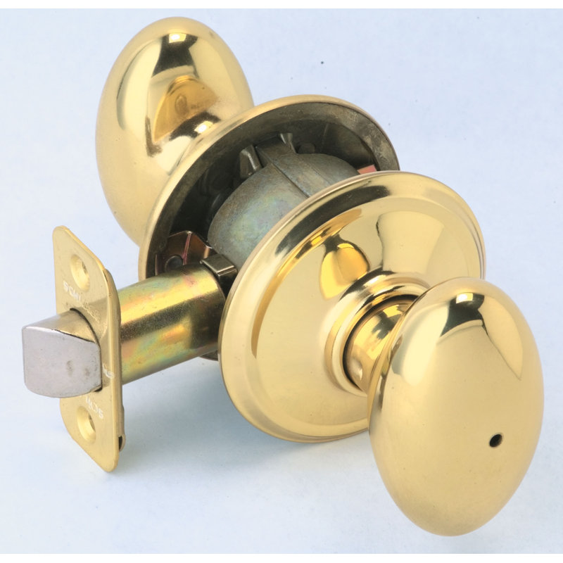 Siena Bed and Bath Lock Knob, Bright Brass