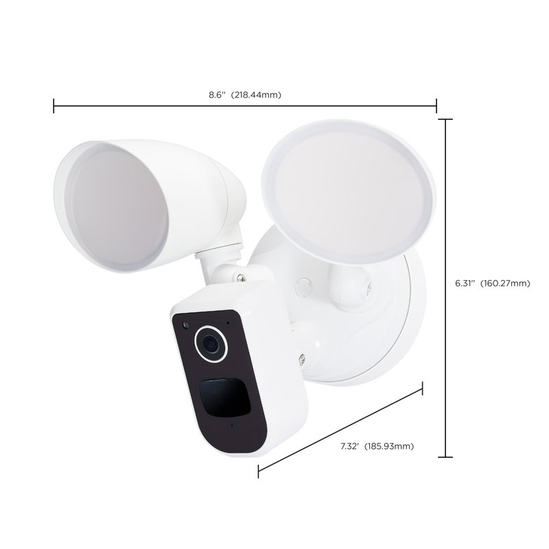 20W Bullet Outdoor SMART Security Light with Camera Starfish Enabled 3K/4K/5K CCT Selectable, White