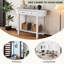 TREXM Elegant Retro Console Table With Curved Design And Smooth Glaze For Entryways, Living Rooms And Hallways (Antique White)
