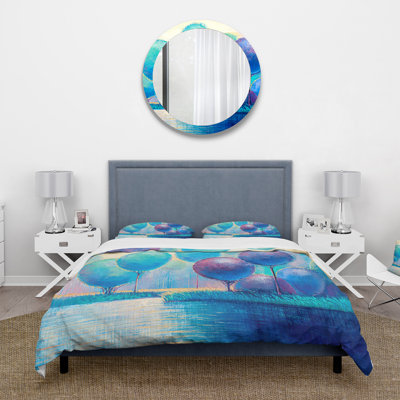 Ensemble de housse de couette Modern V - Colorful Microfiber Polyester