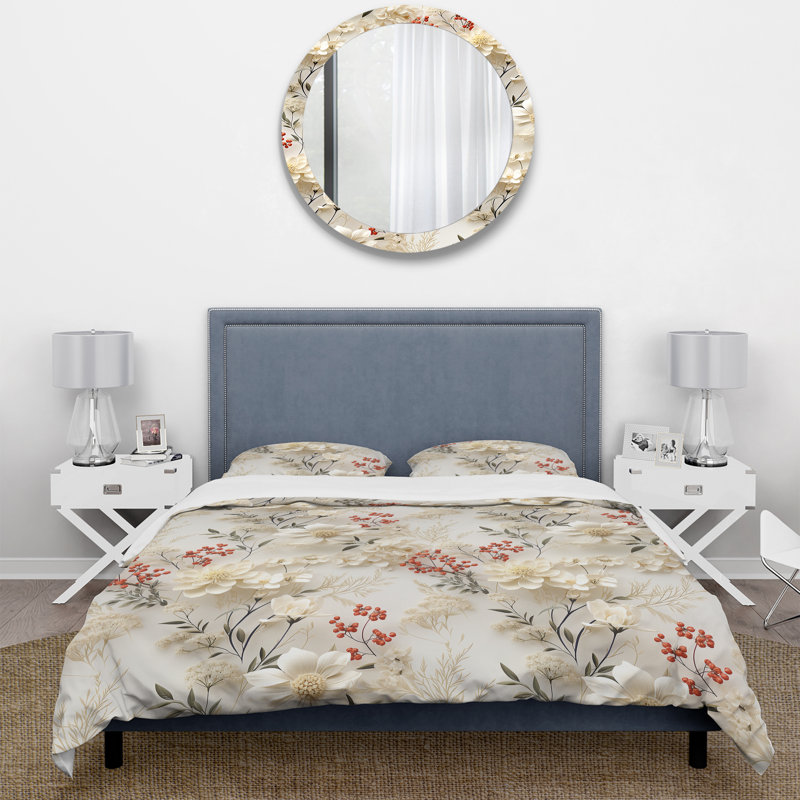 Ensemble de housse de couette Winter White Cottage Botanical Garden I - Floral