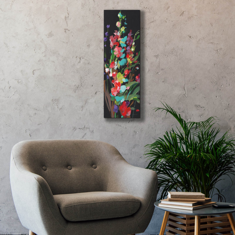 «Brightness Flowering Panel 2» par Danhui Nai, art mural sur toile, H 36 po x l 12 po