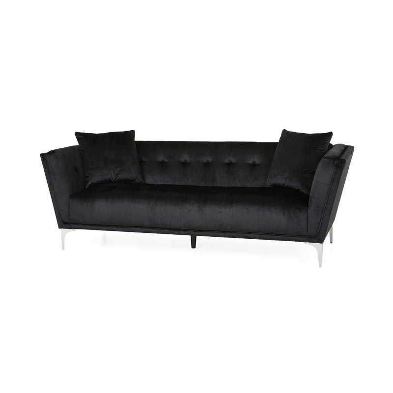 86.75'' Velvet Sofa, Black