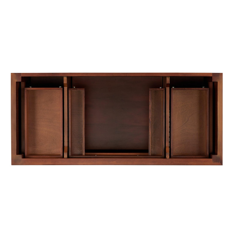 Elmdale 48" Freestanding Mahogany Single Vanity Rectangular Undermount Sink, Dark Olive Green, Carrara Marble, 8" Widespread