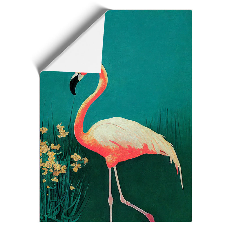 Walking Flamingo - Wall Art, Paper, 29.7cm H x 21cm W, No Matte