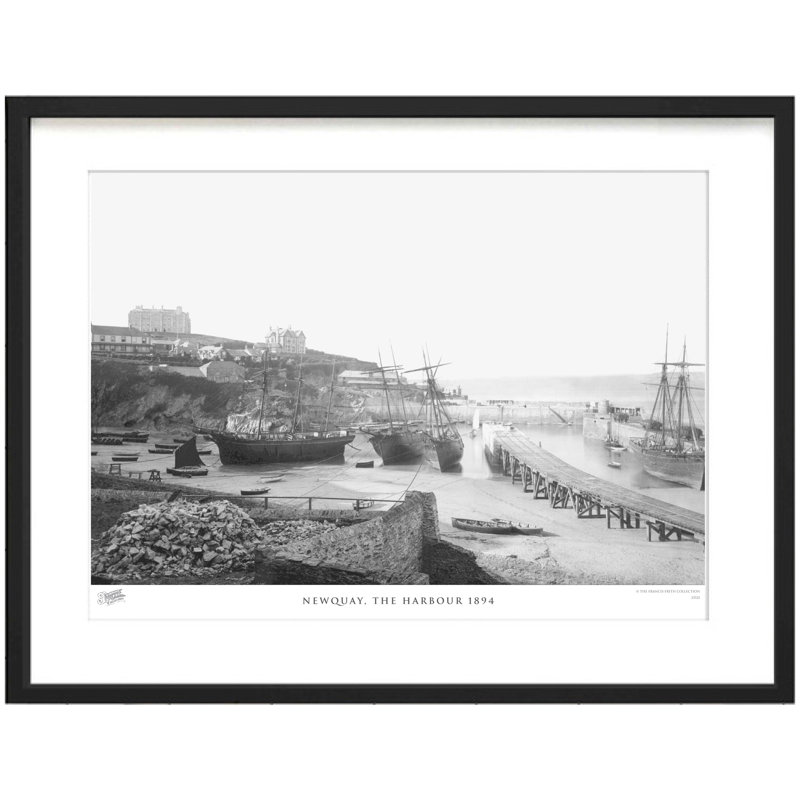 Newquay, The Harbour 1894 - Single Picture Frame Print, 28cm H x 36cm W x 2.3cm D