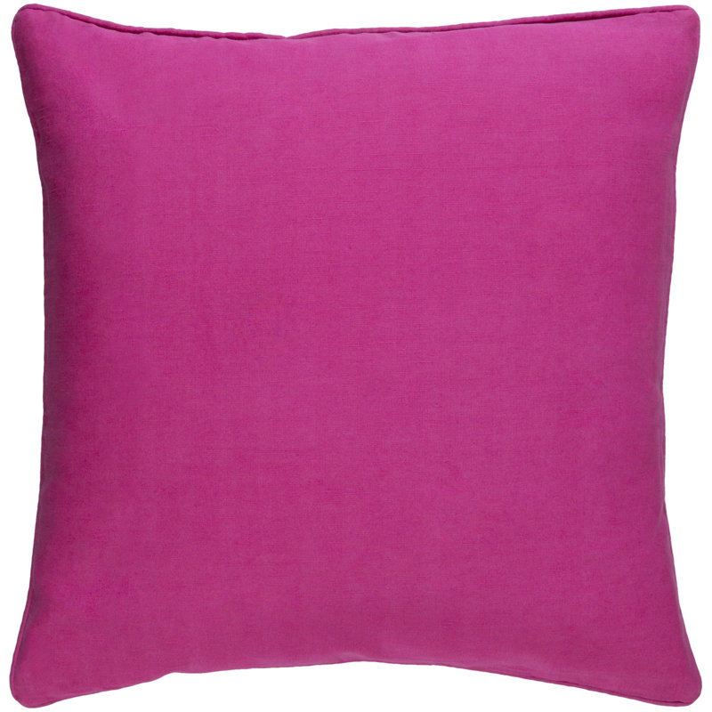 Belford Geometric Linen Throw Pillow, Hot Pink/Ivory, 20" H x 20" W x 4" D