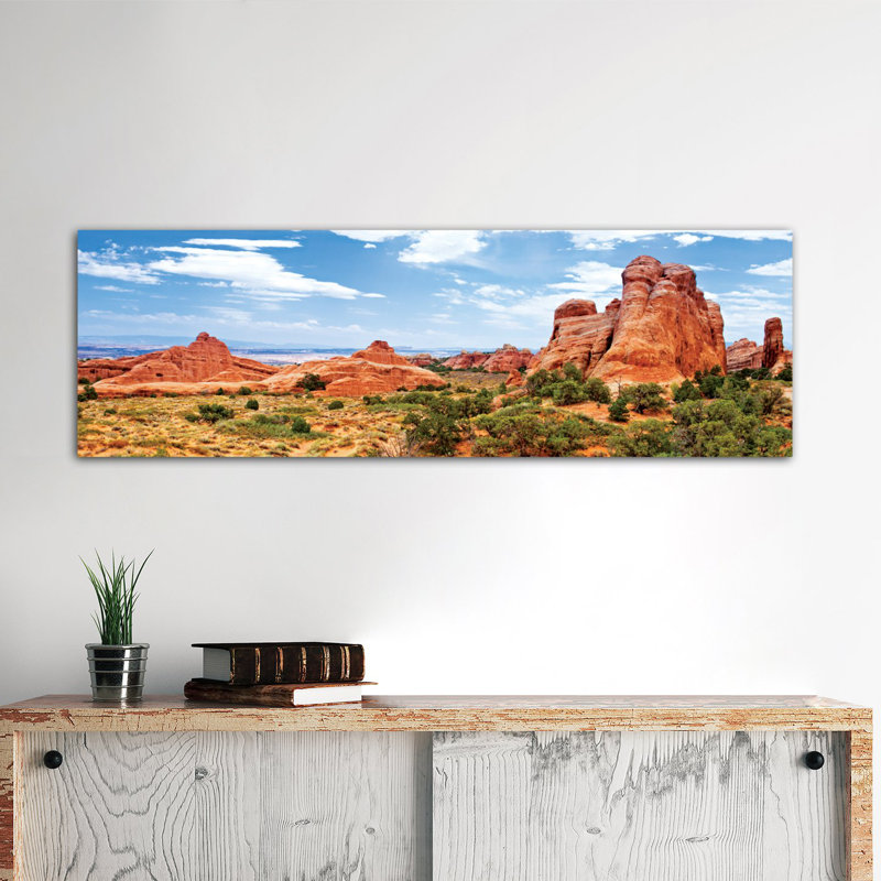 Rock Formations, Arches National Park, Moab, Utah, USA par Philippe Hugonnard - reproduction, H 12 po x l 36 po x P 1,5 po