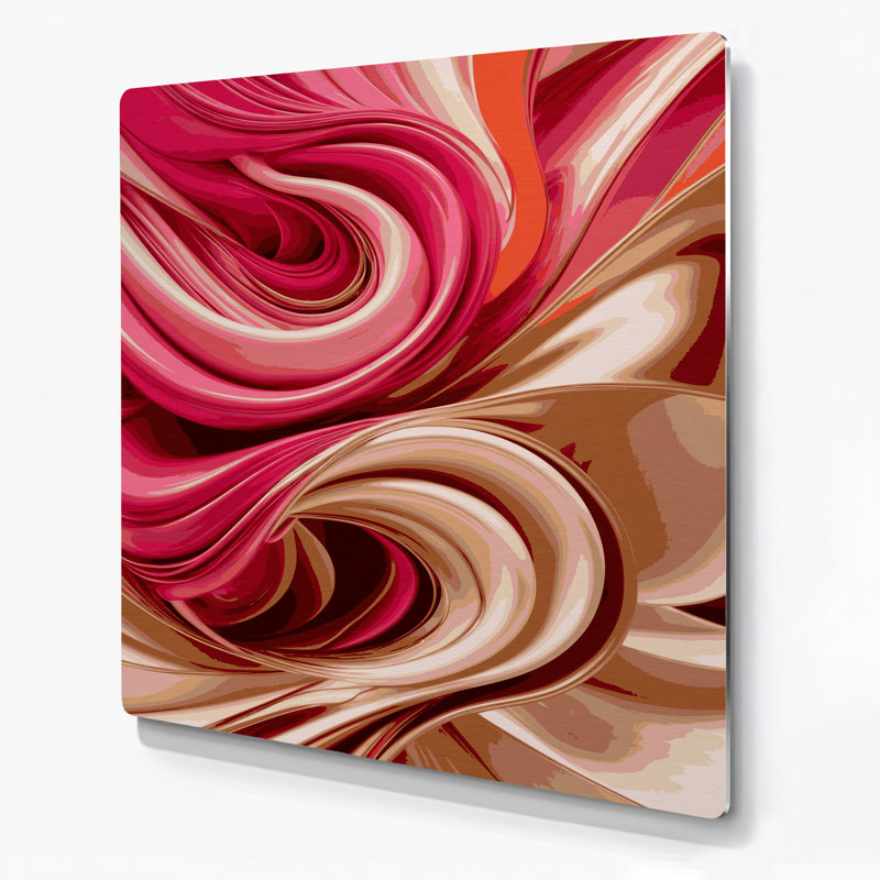 Abstraction numérique 18, art mural en métal rouge, H 32 po x l 32 po