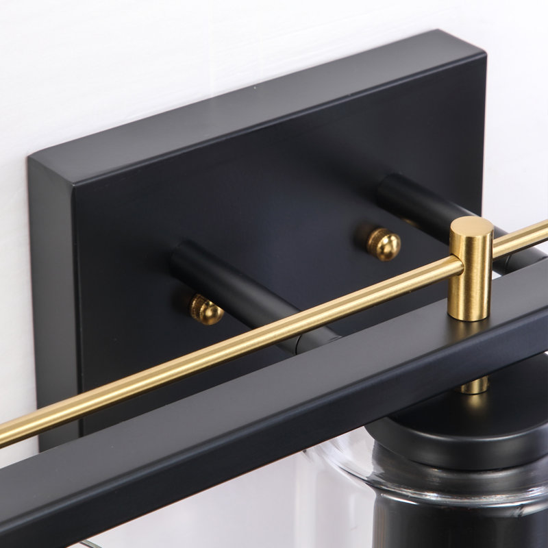 Bathroom Lighting Fixtures: 5-Light Bathroom Vanity Light Over Mirror with Clear Glass Shade, Wall Lamp for Mirror, 5