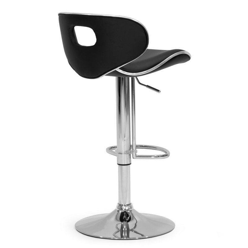 Tabouret tournant à hauteur réglable Kaylem, Noir