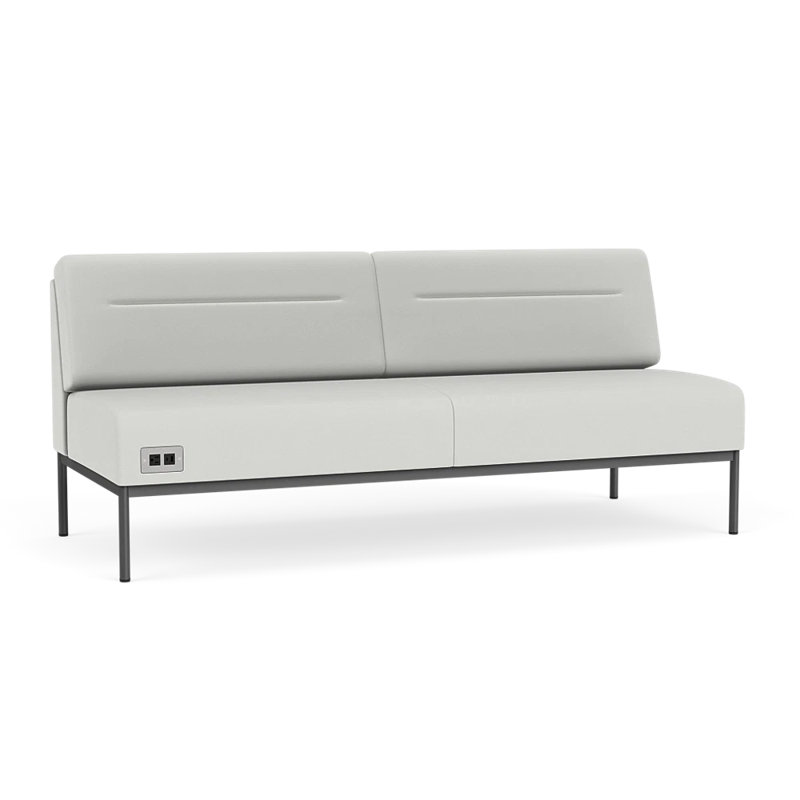 Canapé Darsey, Avec alimentation, Gris anthracite, Ombre portes ouvertes