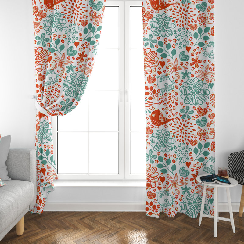Paire de rideaux obscurcissant Driskell, Rouge / bleu, L 40 po x H 61 po