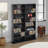 Cataleya Multimedia 2 Column 38.75" Wide Display Cabinet Media, Media Storage Shelves, Double Width Wall Storage, Black-2121487546