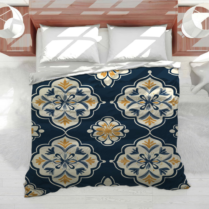 Floral Pattern Bedding Botanical Comforter Art Deco, Twin XL Comforter