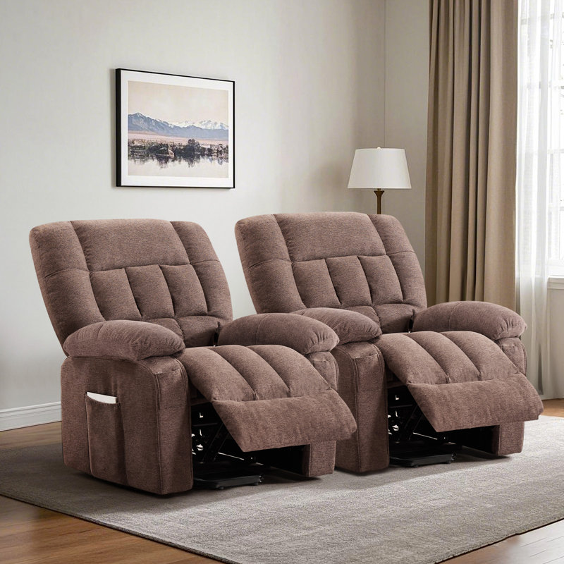 Alcina 39.3" Oversized Power Lift Assist Chair - Heated Massage Electric Recliner with Super Soft Padding & Storage Pockets, 2 Recliners